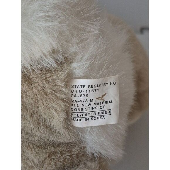 14" vintage Korea Yangjee GRAY TAN WHITE BUNNY RABBIT plush stuffed - Picture 8 of 9